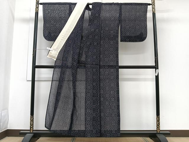 平和屋着物*夏物 紗紬 菱間道 正絹 逸品 CABI3746xi