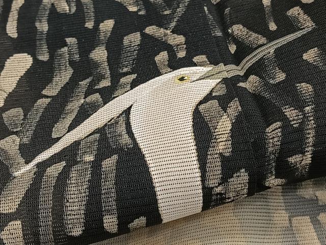 平和屋着物*夏物 訪問着 絽 白鷺 黒地 正絹 逸品 CABI3747xi
