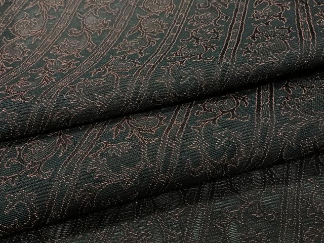 平和屋着物*夏物 小紋 絽 花唐草文 黒地 正絹 逸品 CABI3761xi
