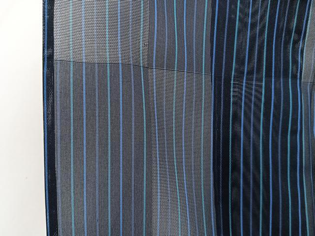 平和屋着物*夏物 小紋 市松紋紗 縞 正絹 逸品 CABI3783xi