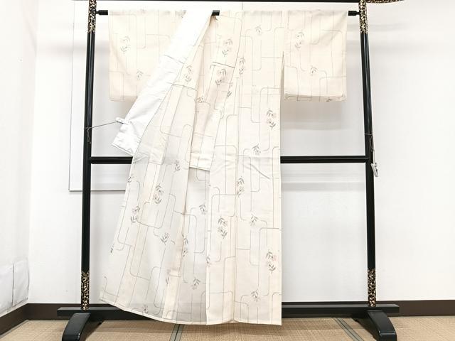 平和屋着物*夏物 紗紬 草花文 正絹 逸品 CABI3785xi