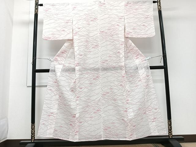 平和屋着物*夏物 小紋 紗 芝笹文 洗える着物 CABI3796xi