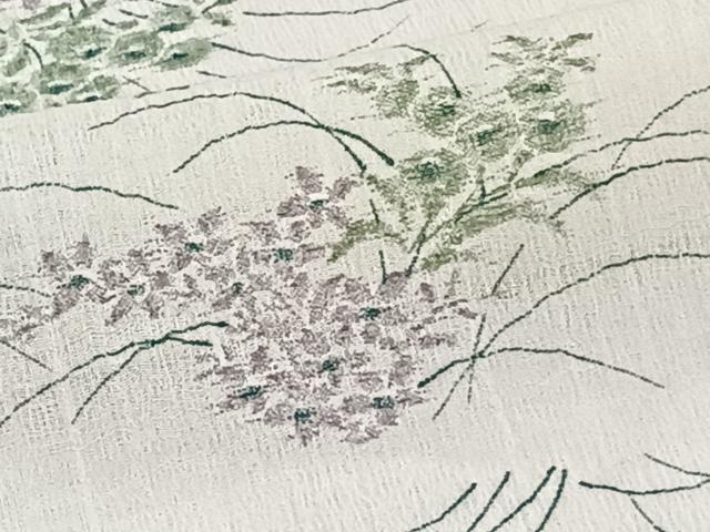 平和屋着物*夏物 小紋 紗 草花文 洗える着物 CABI3797xi