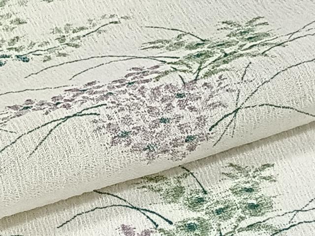 平和屋着物*夏物 小紋 紗 草花文 洗える着物 CABI3797xi