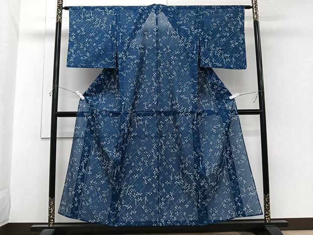 平和屋着物*夏物 小紋 絽 萩花文 洗える着物 CABI3800xi