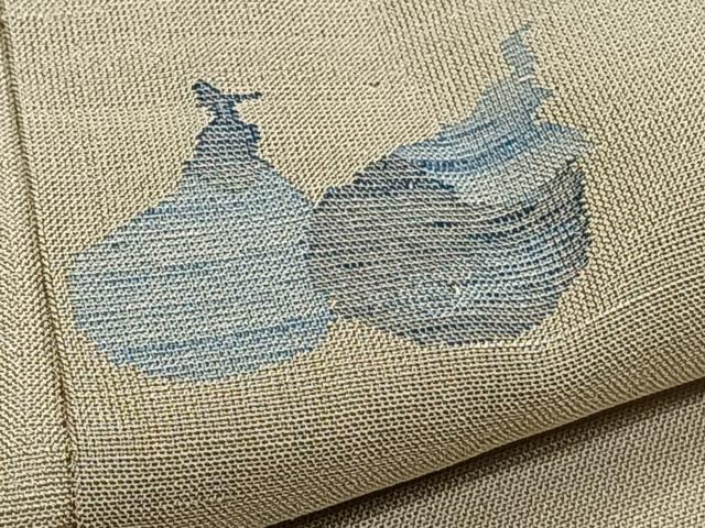 平和屋着物*夏物 紗紬 織左衛門 成り物 反端付き 正絹 逸品 CABI3804xi
