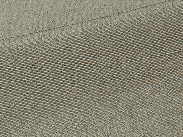 平和屋着物▽上質な色無地 単衣 利休色 お召縮緬 正絹 逸品 CABI3807xi