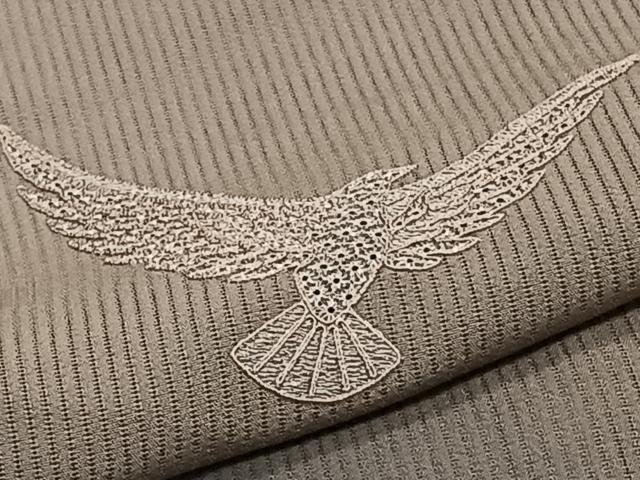 平和屋着物*染色作家 斉藤三才 中国三大刺繍 スワトウ刺繍 夏物 訪問着 縦絽 3才鳥 暈し染め 正絹 逸品 CABI3812xi