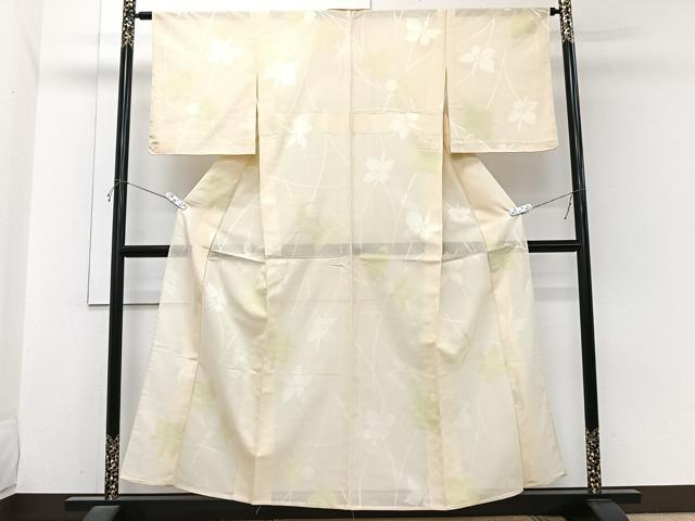 平和屋着物*夏物 小紋 紗 枝花文 正絹 逸品 CABI3813xi