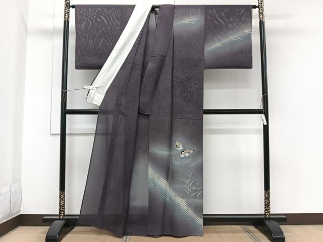 平和屋着物*夏物 訪問着 絽 流水鴛鴦草文 暈し染め 金銀彩 正絹 逸品 CABI3818xi