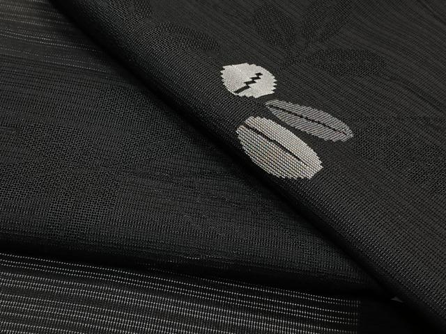 平和屋着物*夏物 小紋 絽 萩花 黒地 正絹 逸品 CABI3820xi