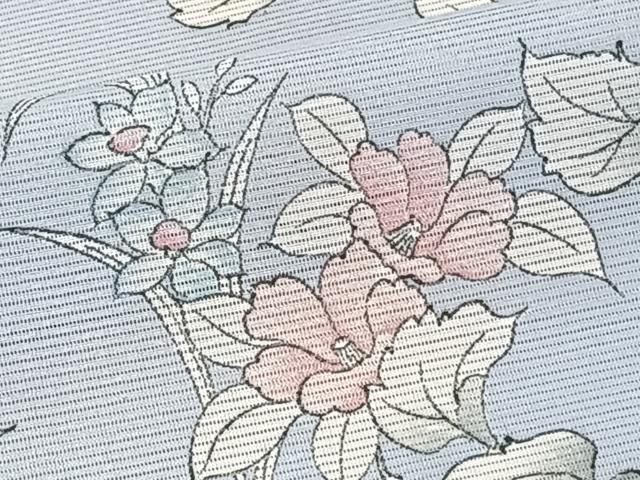 平和屋着物*夏物 小紋 絽 草花文 洗える着物 CABI3822xi