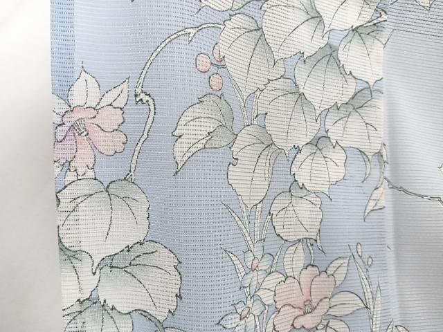 平和屋着物*夏物 小紋 絽 草花文 洗える着物 CABI3822xi