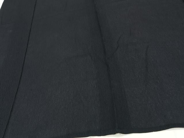 平和屋着物*夏物 男性 お召 紗 霞文 黒地 正絹 逸品 CABI3828xi