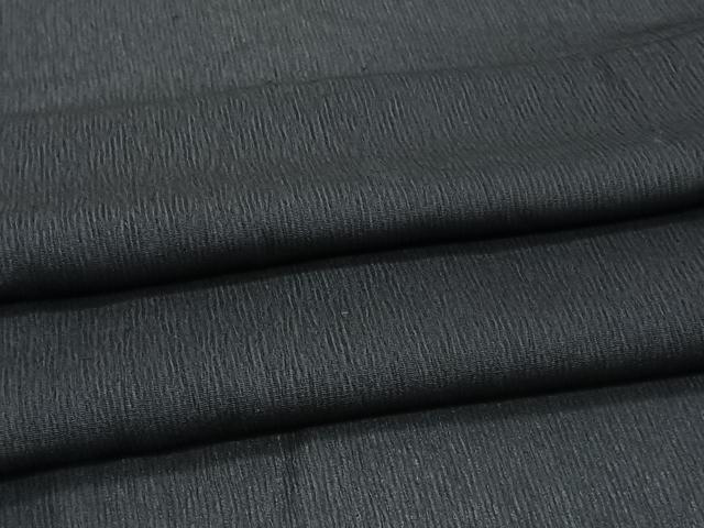 平和屋着物*夏物 男性 お召 紗 霞文 黒地 正絹 逸品 CABI3828xi