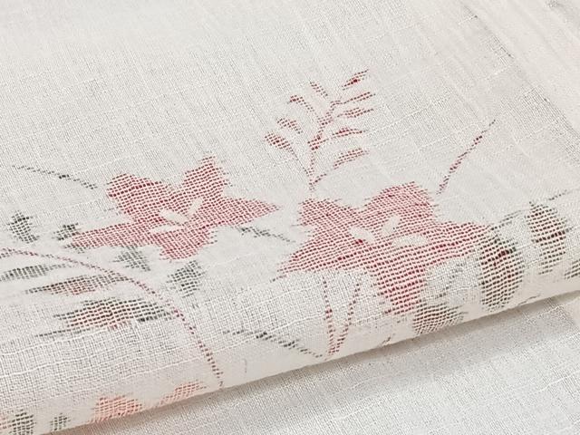 平和屋着物*夏物 小紋 紗 草花文 洗える着物 CABI3832xi