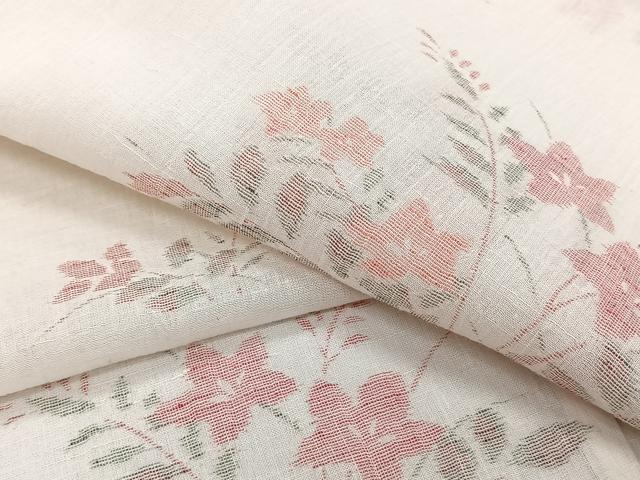 平和屋着物*夏物 小紋 紗 草花文 洗える着物 CABI3832xi
