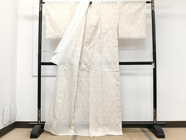 平和屋着物*夏物 小紋 紗 変わり間道 洗える着物 CABI3833xi