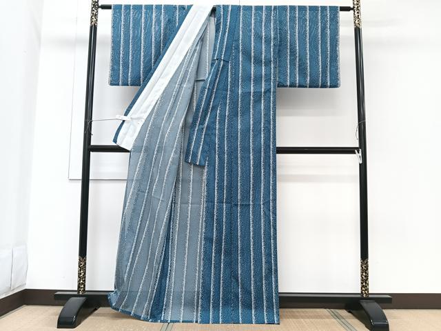 平和屋着物*夏物 小紋 絽 間道花文 洗える着物 CABI3835xi