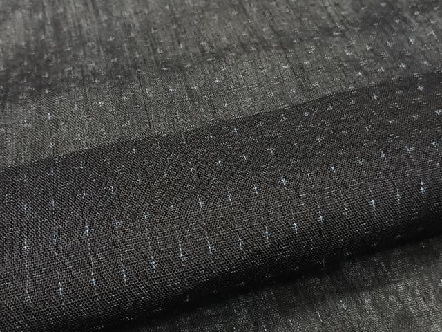 平和屋着物*夏物 男性 小紋 紗 格子 黒地 CABI3848xi