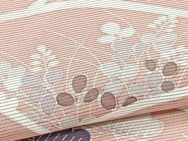 平和屋着物*夏物 訪問着 絽 地紙草花文 正絹 逸品 CABI3851xi