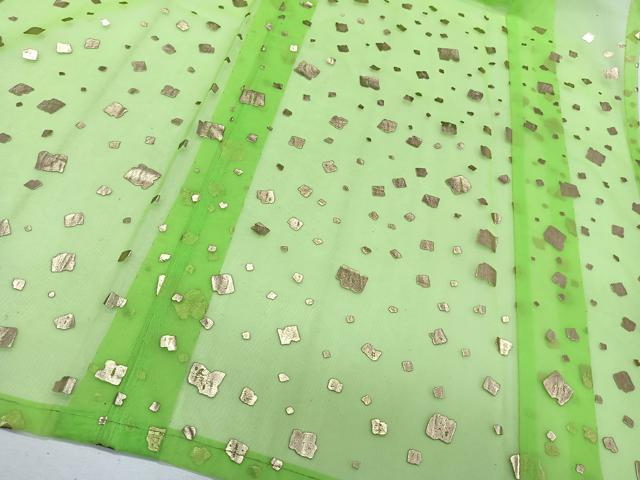 平和屋着物*夏物 訪問着 紗 箔散らし文 金彩 オーガンジー 洗える着物 CABI3855xi