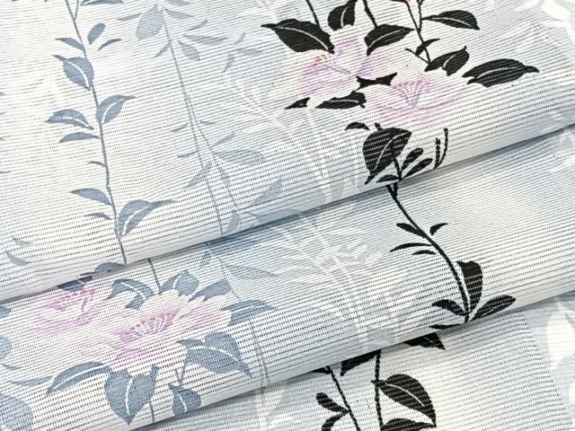 平和屋着物*夏物 小紋 絽 枝垂れ花文 洗える着物 CABI3858xi