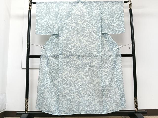 平和屋着物*夏物 小紋 絽 風景文 洗える着物 CABI3863xi
