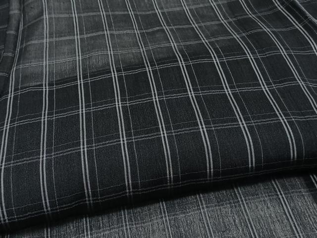 平和屋着物*夏物 お召 紗 格子 正絹 逸品 CABI3867xi