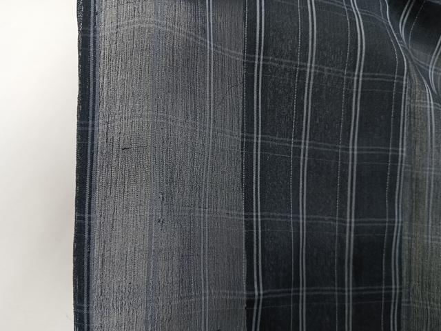 平和屋着物*夏物 お召 紗 格子 正絹 逸品 CABI3867xi