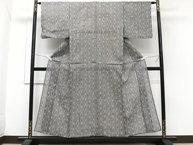 平和屋着物*夏物 本場小千谷縮 麻の葉文 麻 逸品 CABI3874xi