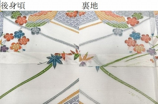 平和屋着物*夏物 小紋 絽 流水風景花文 松竹梅 洗える着物 未使用 CABI3879xi