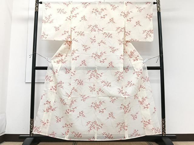 平和屋着物*夏物 小紋 絽 草花文 洗える着物 CABI3881xi