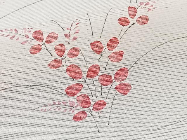 平和屋着物*夏物 小紋 絽 草花文 洗える着物 CABI3881xi