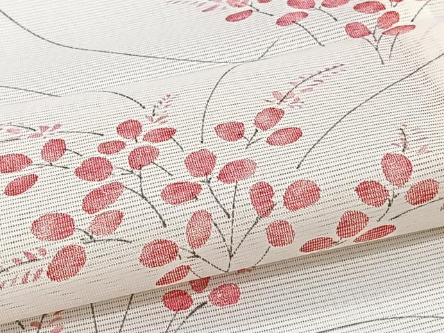 平和屋着物*夏物 小紋 絽 草花文 洗える着物 CABI3881xi