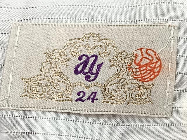 平和屋着物*夏物 小紋 絽 縞 洗える着物 CABI3882xi