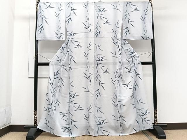 平和屋着物*夏物 小紋 絽 笹花文 洗える着物 CABI3892xi
