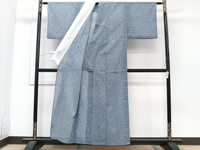平和屋着物*夏物 小紋 絽 縞 洗える着物 CABI3902xi