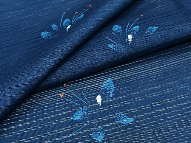 平和屋着物*夏物 小紋 変わり絽 草花文 洗える着物 CABI3903xi