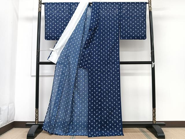 平和屋着物*夏物 小紋 絽 小花尽くし 洗える着物 CABI3910xi