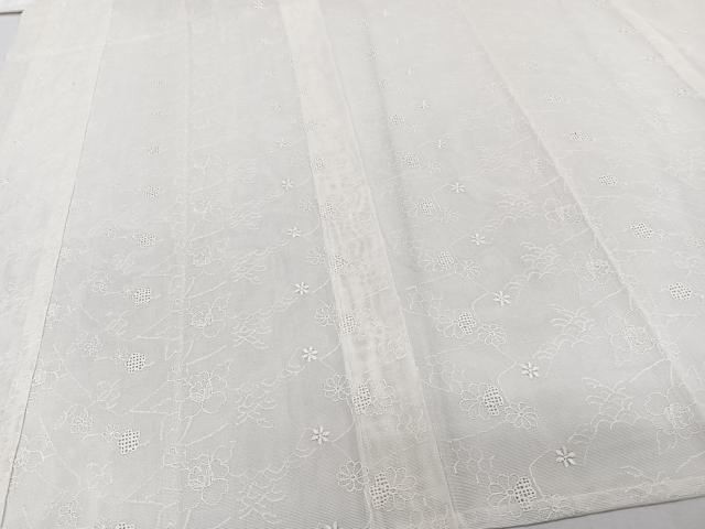 平和屋着物*夏物 長襦袢 草花紋紗 生成り色 CABI3913xi