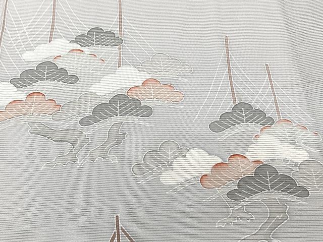 平和屋着物*夏物 訪問着 絽 友禅 立波船松文 正絹 逸品 CABI3915xi