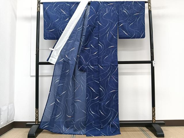 平和屋着物*夏物 小紋 絽 抽象文 洗える着物 CABI3916xi
