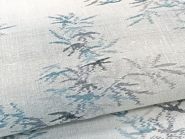平和屋着物*夏物 夏結城 枝笹文 小千谷織物 反端付き 正絹 逸品 CABI3918xi