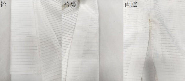 平和屋着物*夏物 長襦袢 変わり絽 流水草花文 白色 洗える着物 CABI3946xi