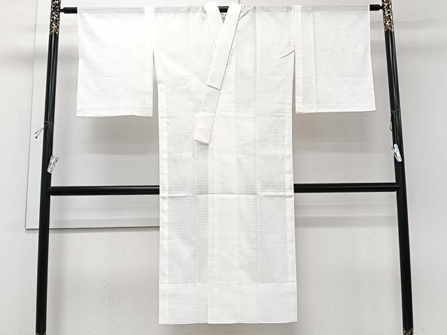 平和屋着物*夏物 長襦袢 変わり絽 流水草花文 白色 洗える着物 CABI3946xi