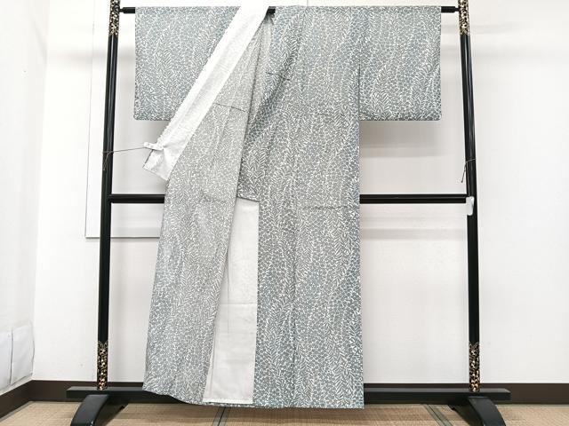 平和屋着物*夏物 小紋 絽 枝垂れ草花文 洗える着物 CABI3961xi