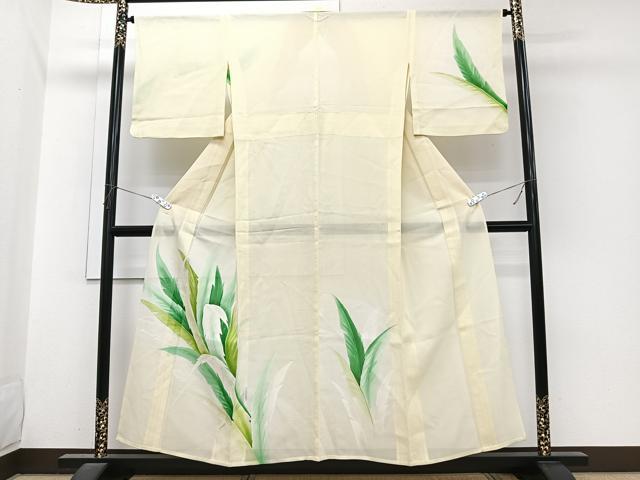平和屋着物*夏物 訪問着 絽 手描き 草文 正絹 逸品 CABI3969xi