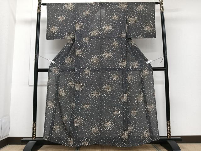 平和屋着物*夏物 小紋 絽 草文 正絹 逸品 CABI3971xi