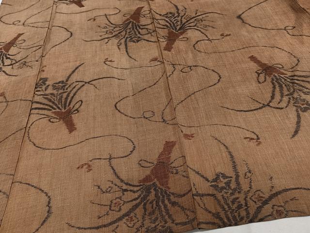 平和屋着物*夏物 本場小千谷縮 束ね草花文 麻 逸品 CABI3974xi